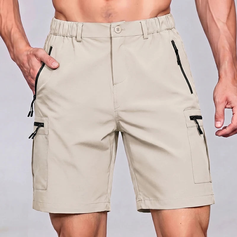 Men's Cargo Shorts; Summer Waterproof Breathable Comfortable; Multi-Pocket; Outdoor Casual Sports Beach Pants; Elastic Waistband