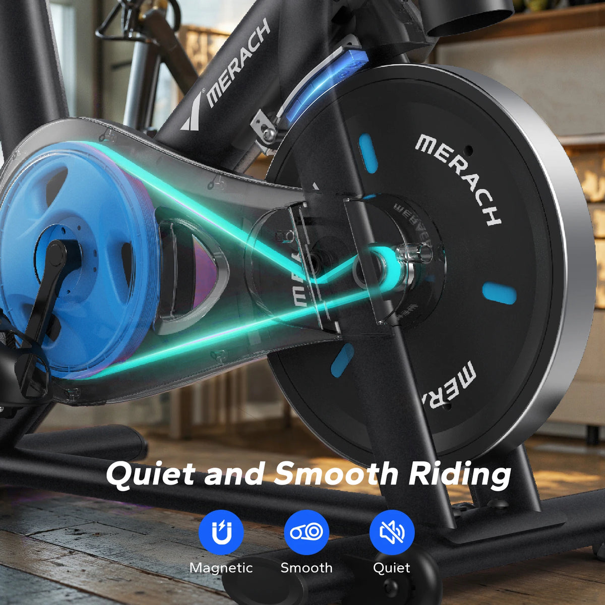 MERACH Exercise Bike Brake Pad/Magnetic Stationary Bike with Exclusive App Low Noise Indoor Cycling Bike with Fitness Courses