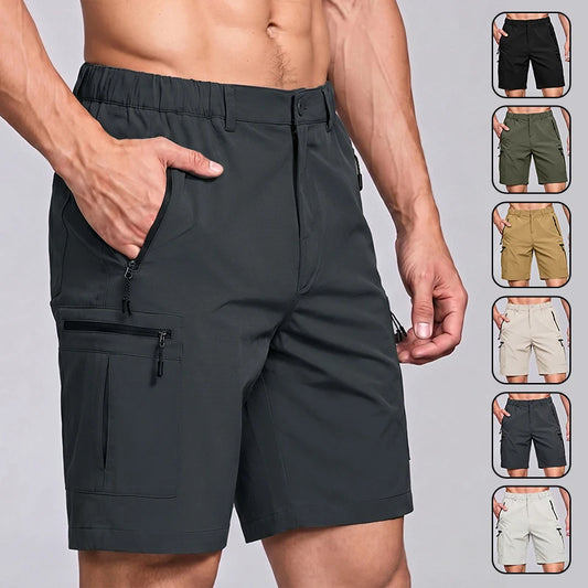 Men's Cargo Shorts; Summer Waterproof Breathable Comfortable; Multi-Pocket; Outdoor Casual Sports Beach Pants; Elastic Waistband